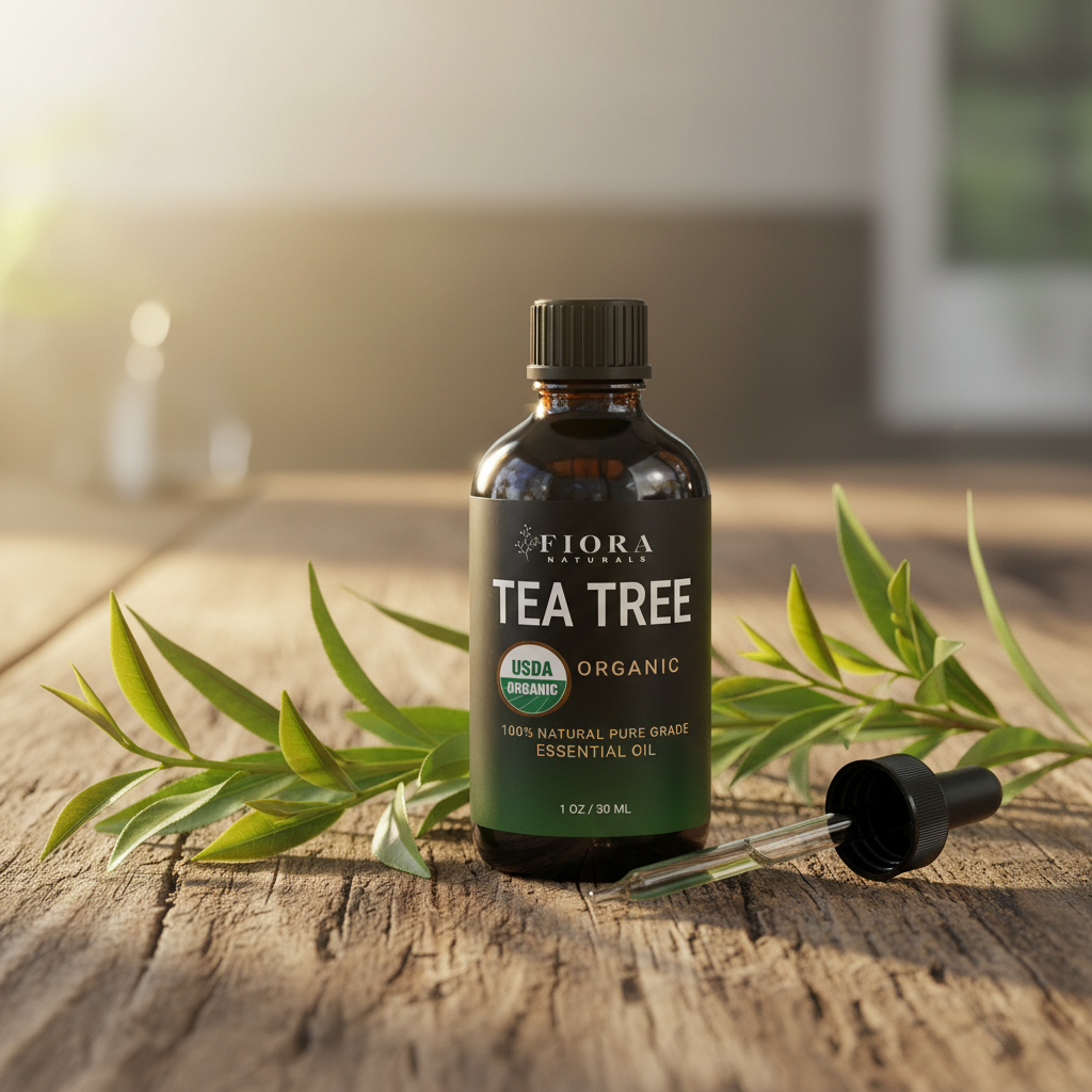 Fiora Naturals Tea Tree Essential Oil – USDA Organic, 100% Pure, 1 fl oz (30ml)