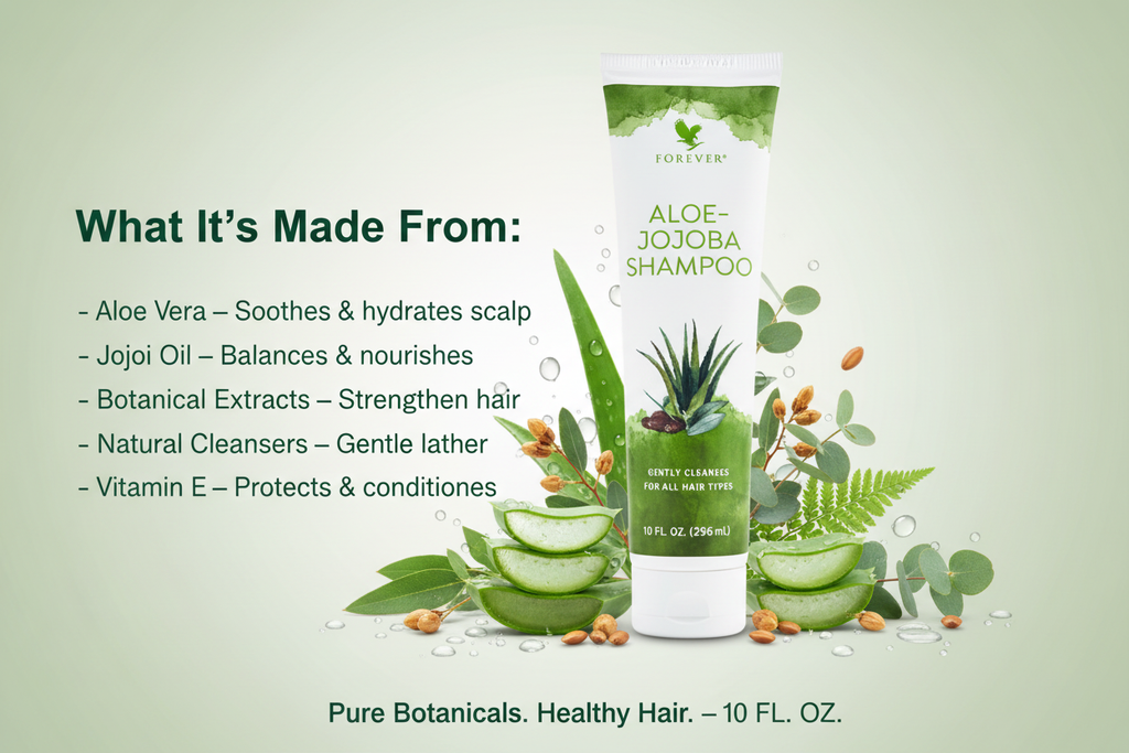 Aloe-Jojoba Shampoo - Ingredients Banner