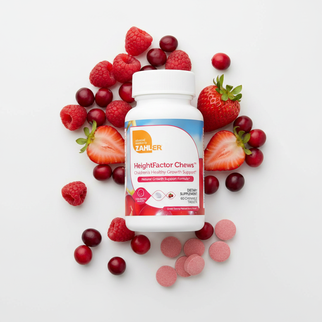 HeightFactor Chews flat lay with natural berries