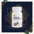 Forever Multi-Maca bottle on deep navy and gold background
