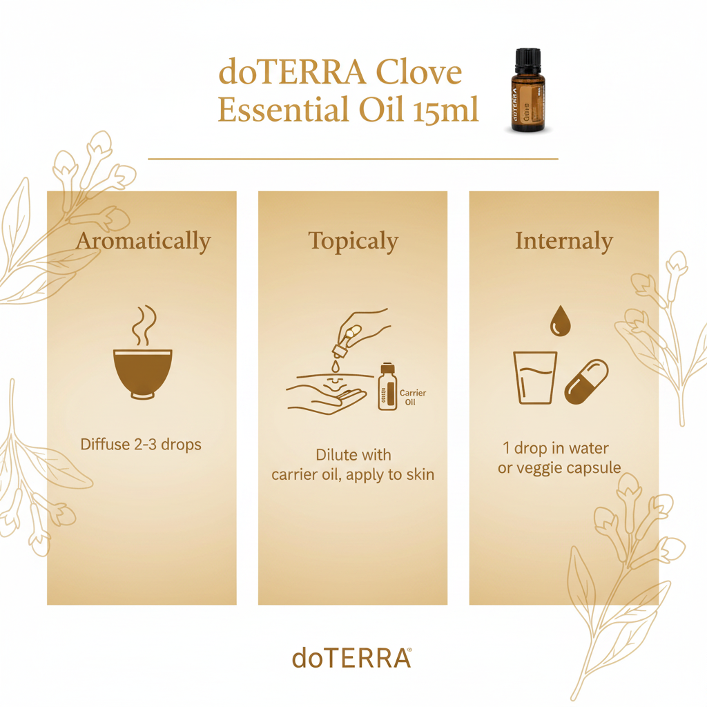 doTERRA Clove Oil how to use infographic