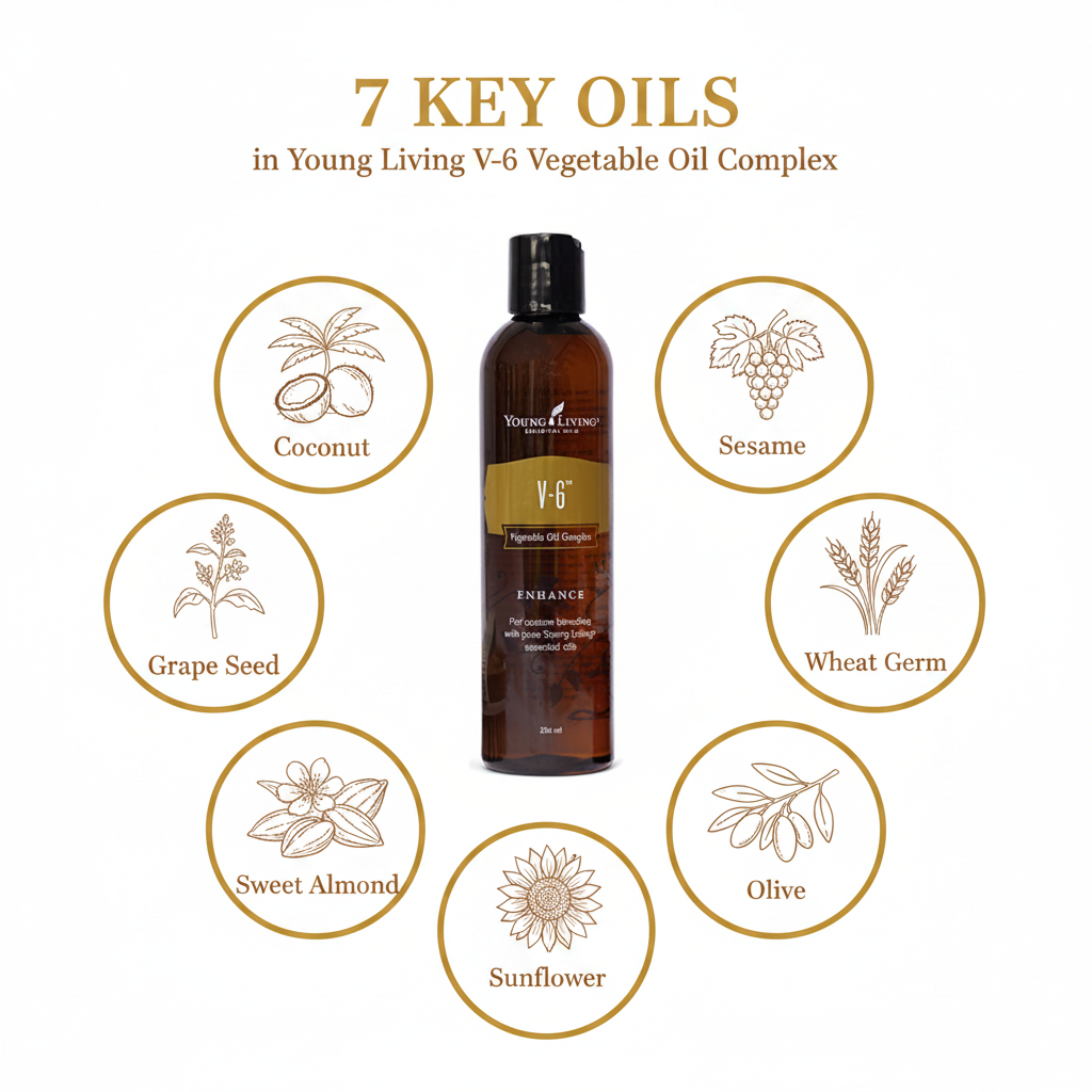 V-6 Vegetable Oil Complex 7 oils infographic