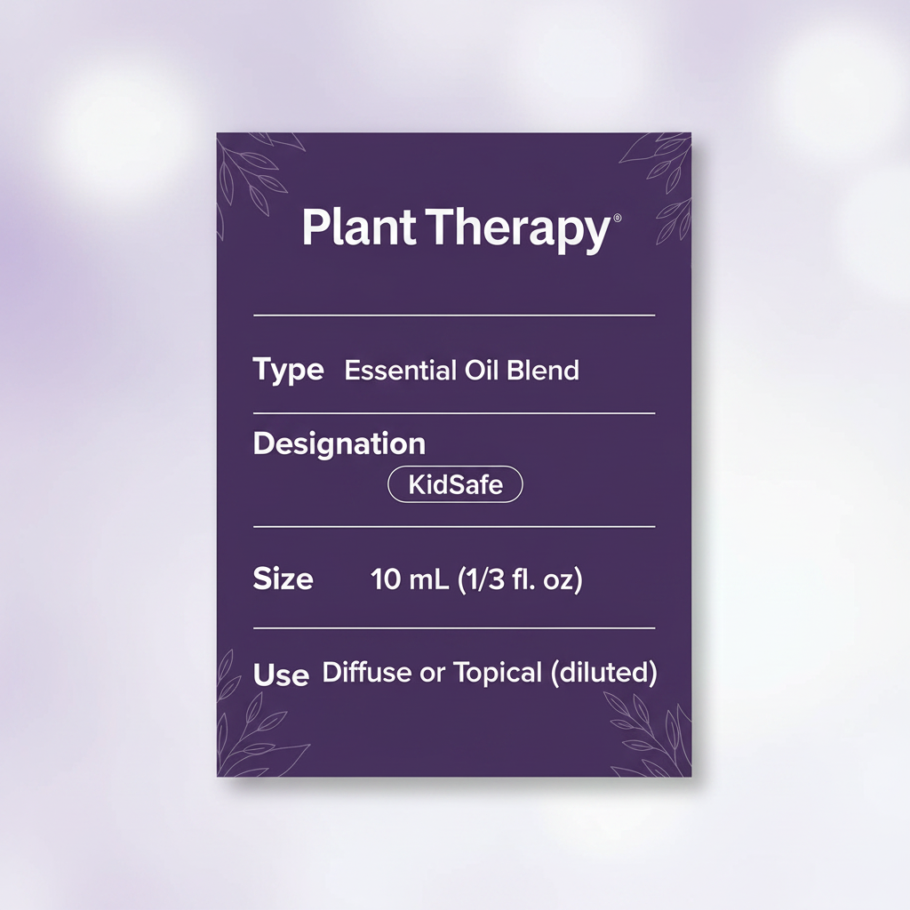 Plant Therapy Be Confident Essential Oil Blend product details infographic