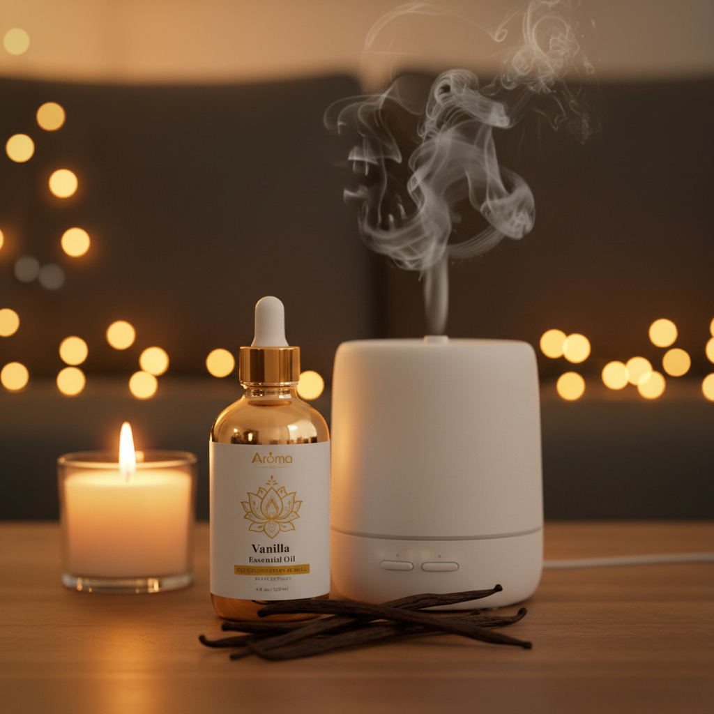 Aroma LVB Vanilla Essential Oil – Diffuser and Candlelight