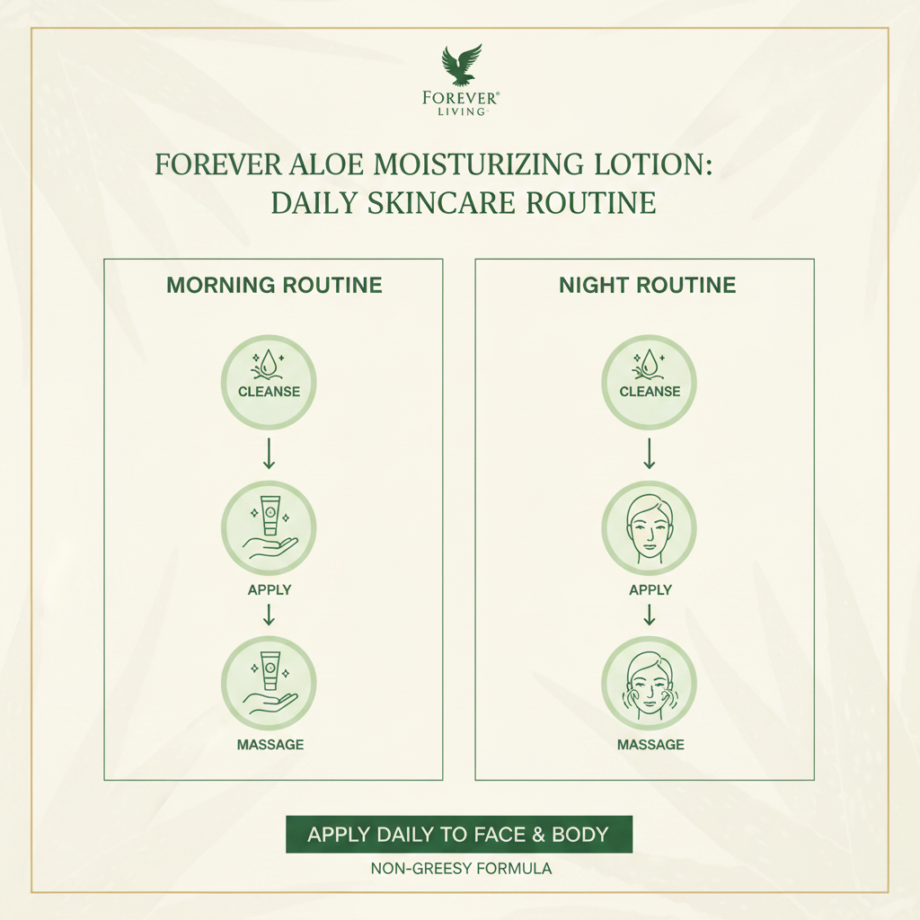 Forever Aloe Moisturizing Lotion how to use infographic