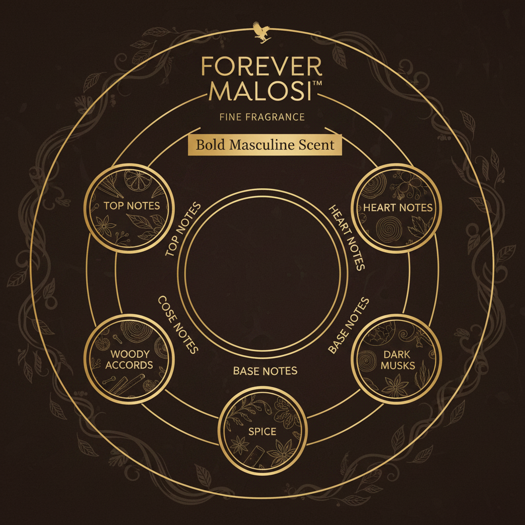 Forever Malosi Fine Fragrance notes infographic