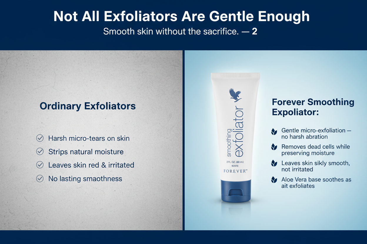 Forever Smoothing Exfoliator - Comparison Banner