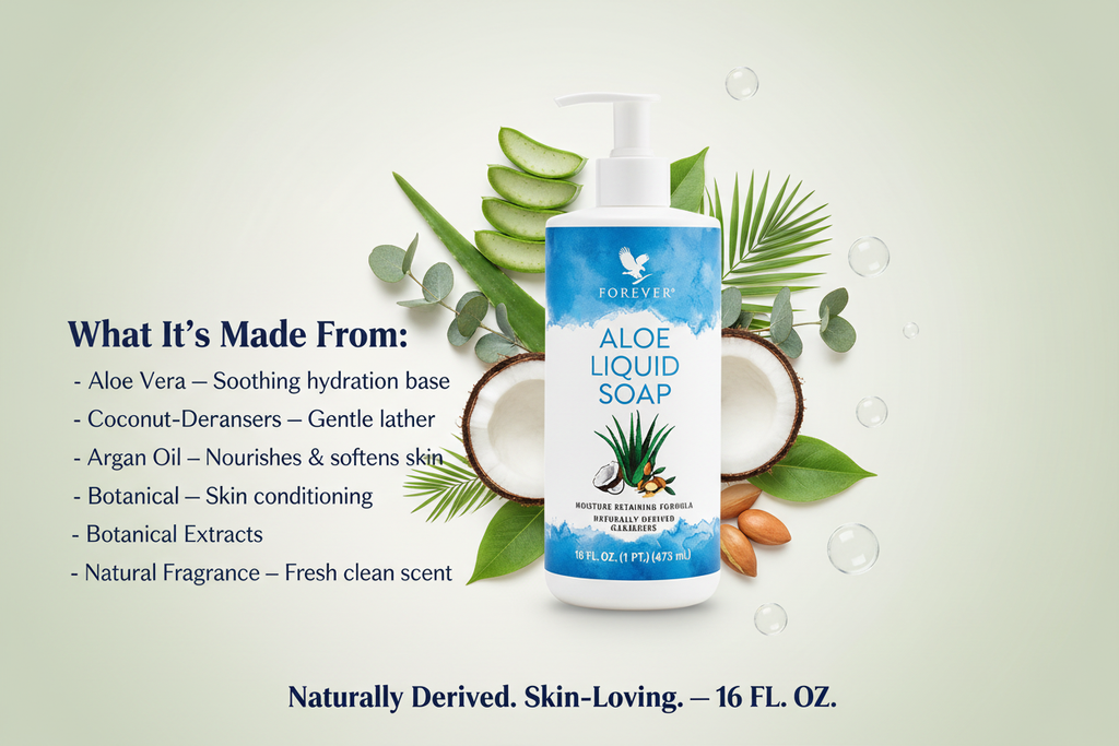 Aloe Liquid Soap - Ingredients Banner