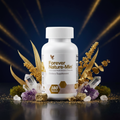Forever Nature-Min 180 tablets bottle on deep navy and gold background