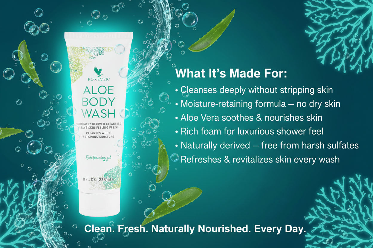 Aloe Body Wash - Bold Ocean Teal Banner