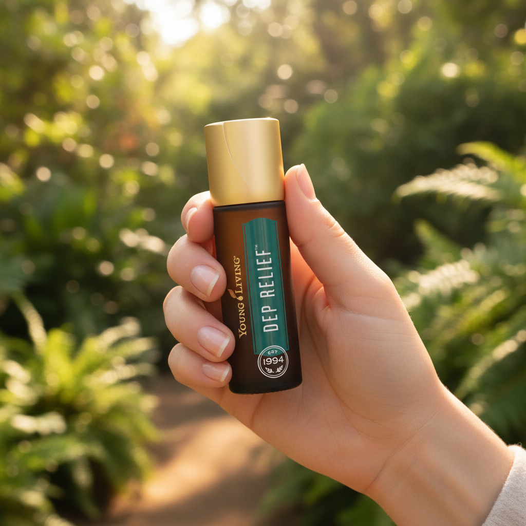 Deep Relief Roll-On held outdoors in nature