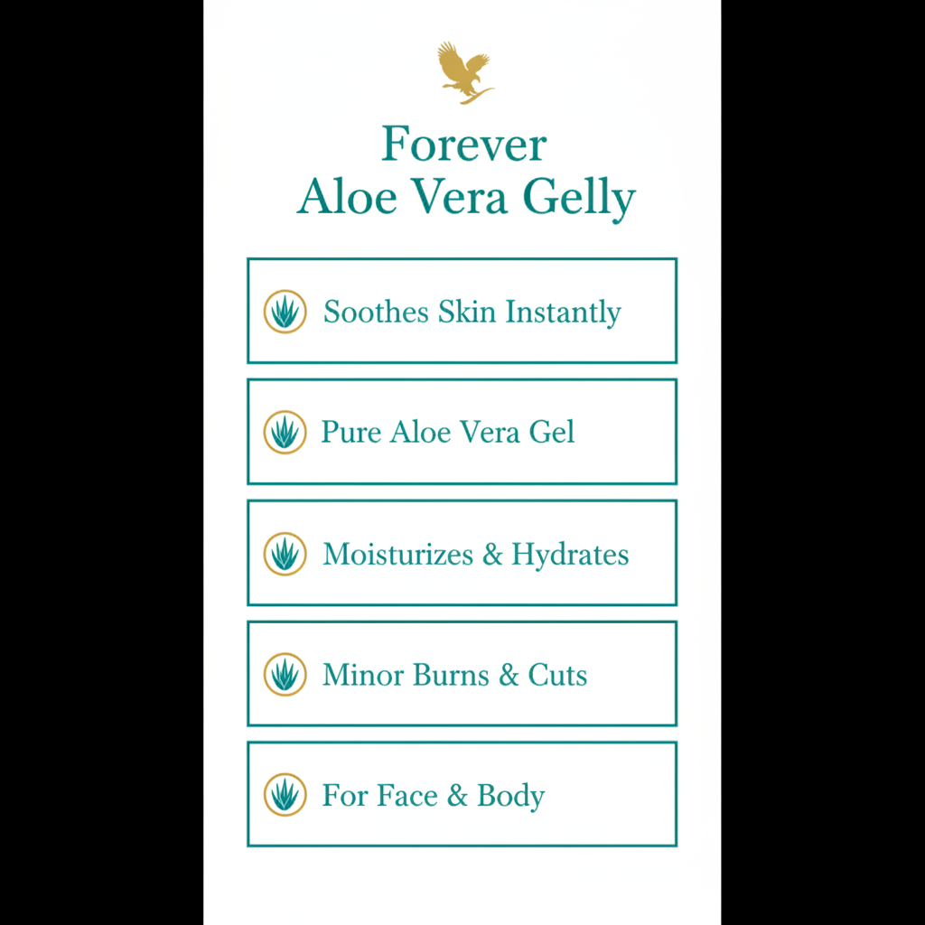 Forever Aloe Vera Gelly benefits infographic