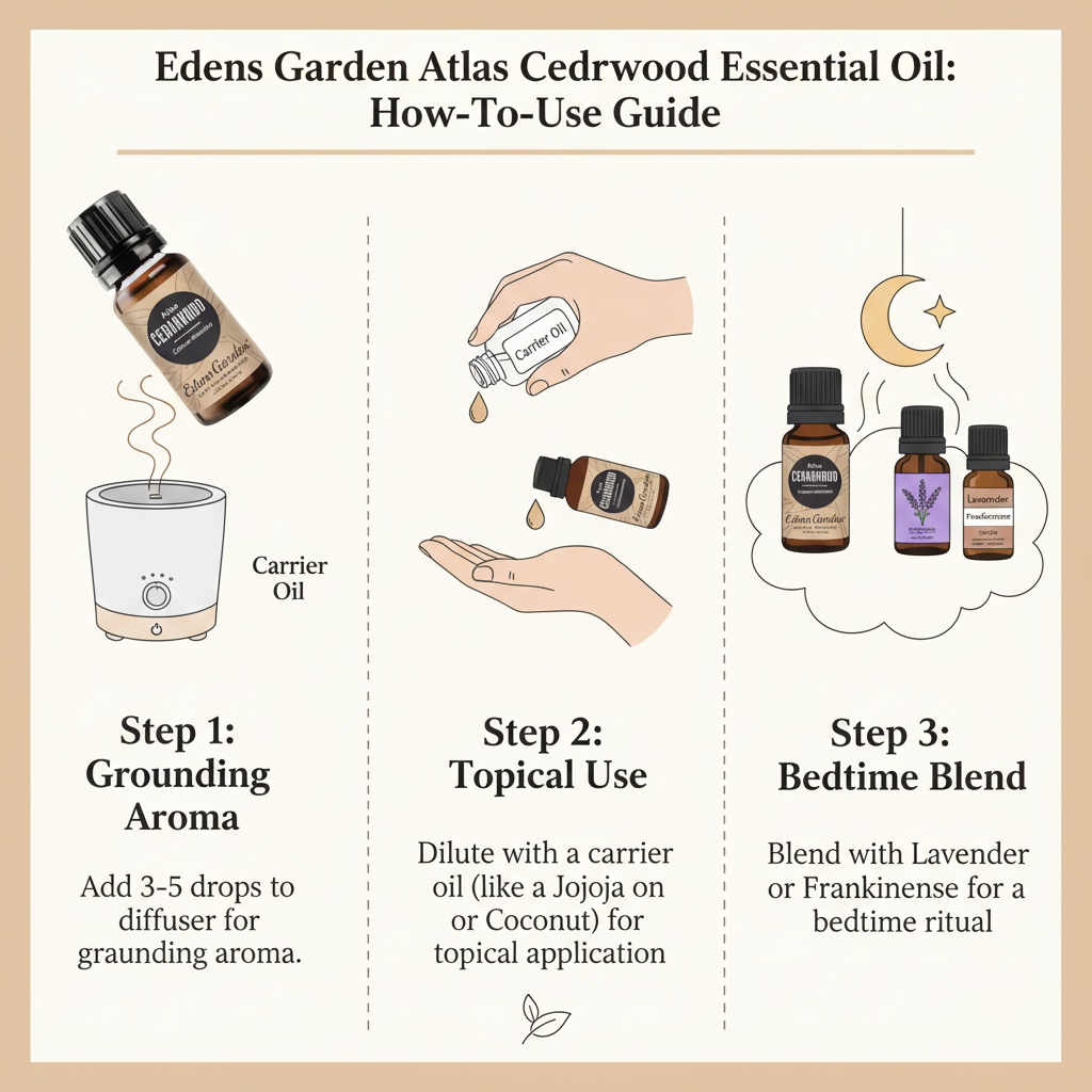Edens Garden Atlas Cedarwood how to use infographic