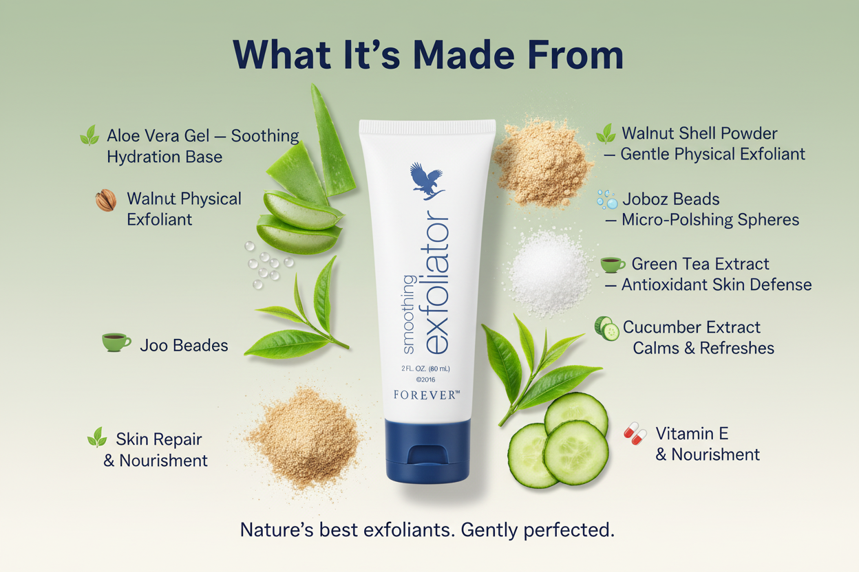 Forever Smoothing Exfoliator - Ingredients Banner