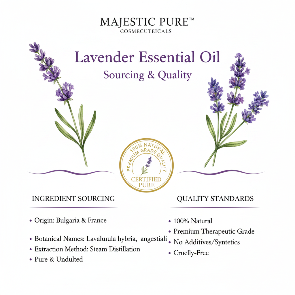 Majestic Pure Lavender Essential Oil – Ingredient Sourcing Infographic