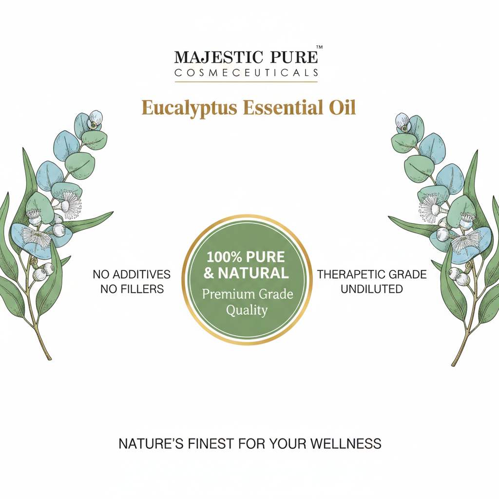 Majestic Pure Eucalyptus Essential Oil – Purity and Quality Infographic