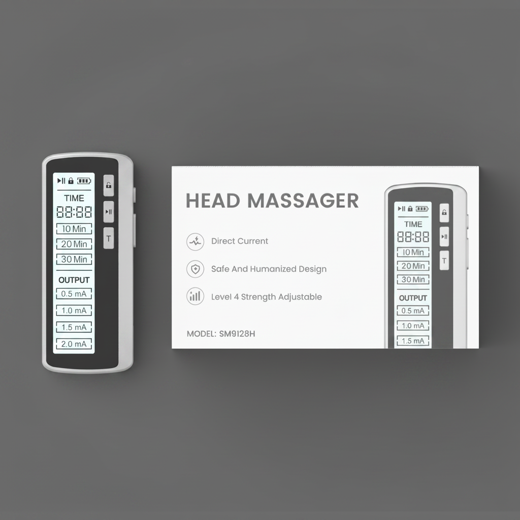 SM9128H key features infographic – DC technology, 4 output levels, timer settings