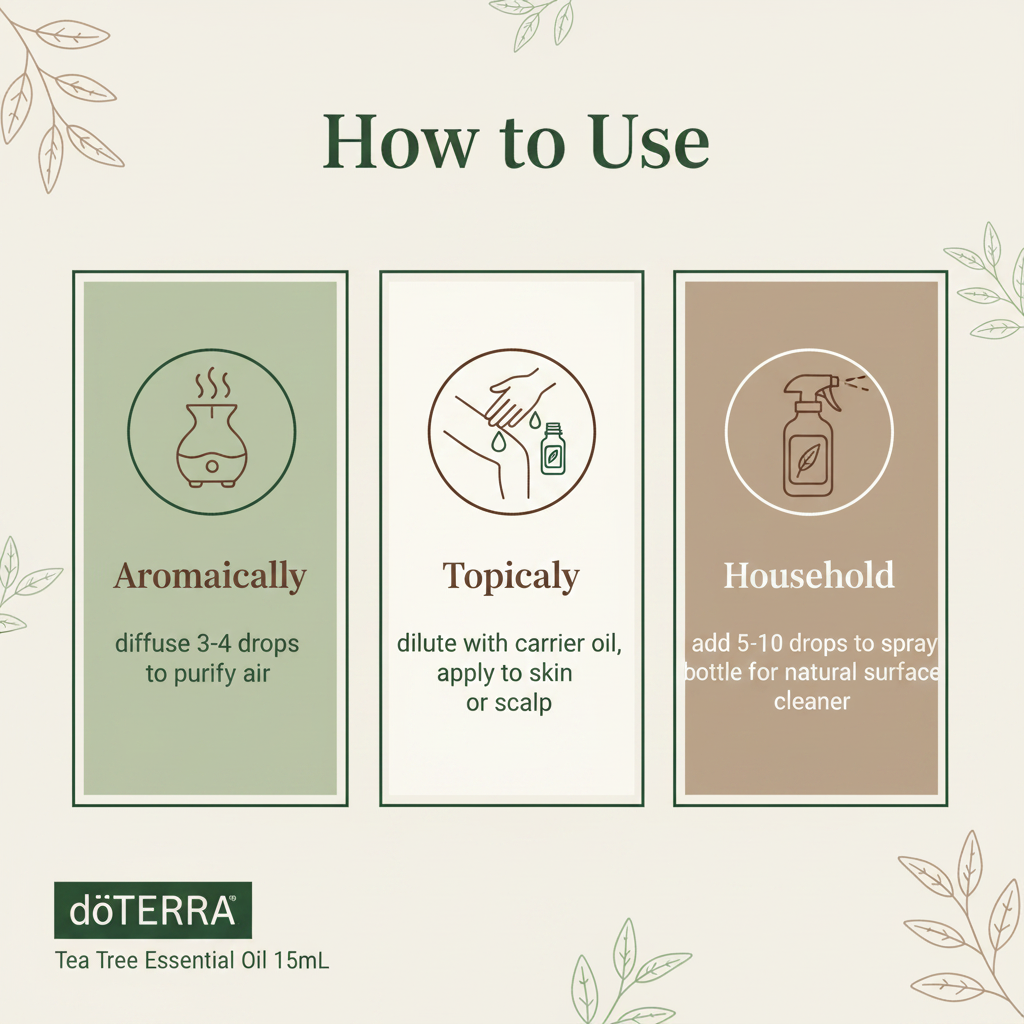 doTERRA Tea Tree Essential Oil how to use infographic