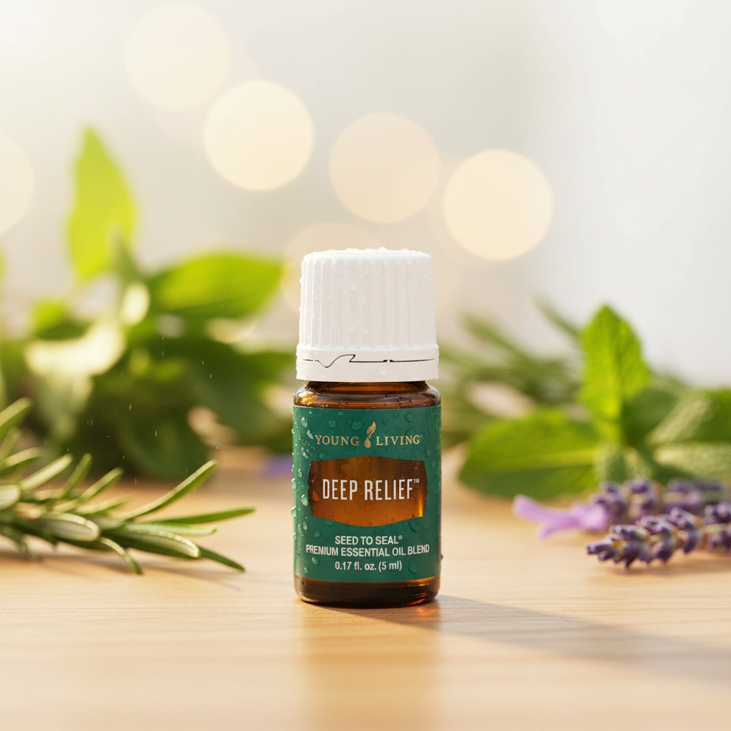 Young Living Deep Relief botanical bokeh