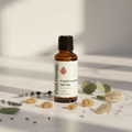 Frankincense Serrata oil on marble with resin and botanicals