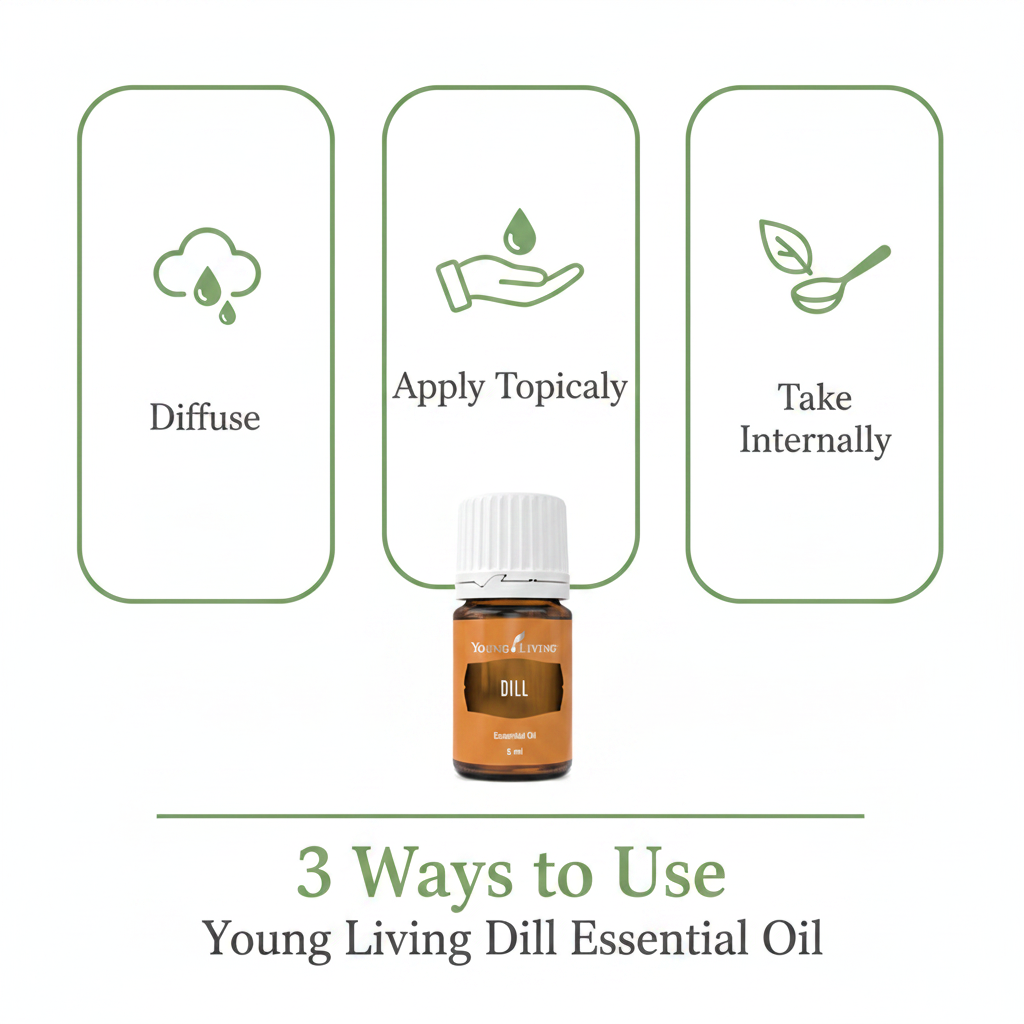 3 ways to use Dill Essential Oil infographic