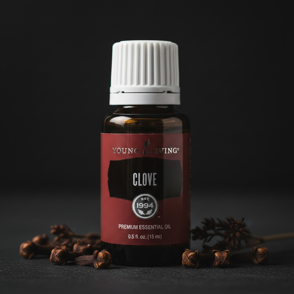 Clove Essential Oil 15ml moody dark background