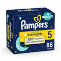 Pampers Swaddlers Overnights Size 5 diapers angled studio view