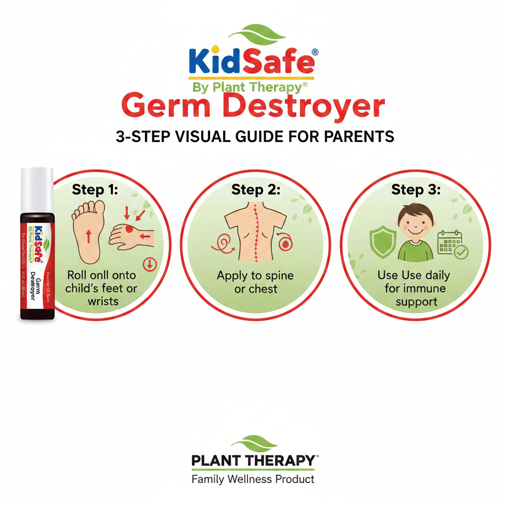 KidSafe Germ Destroyer how to use infographic
