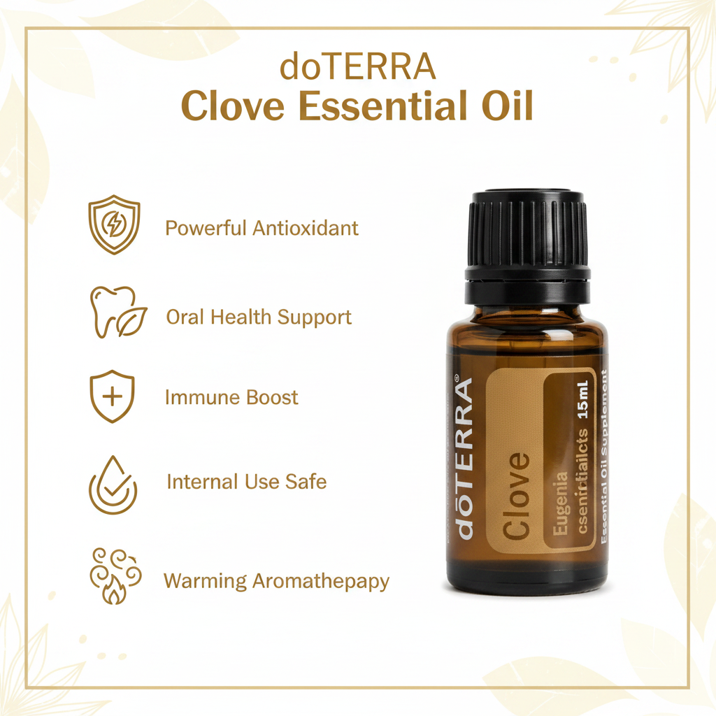 doTERRA Clove Oil key benefits infographic