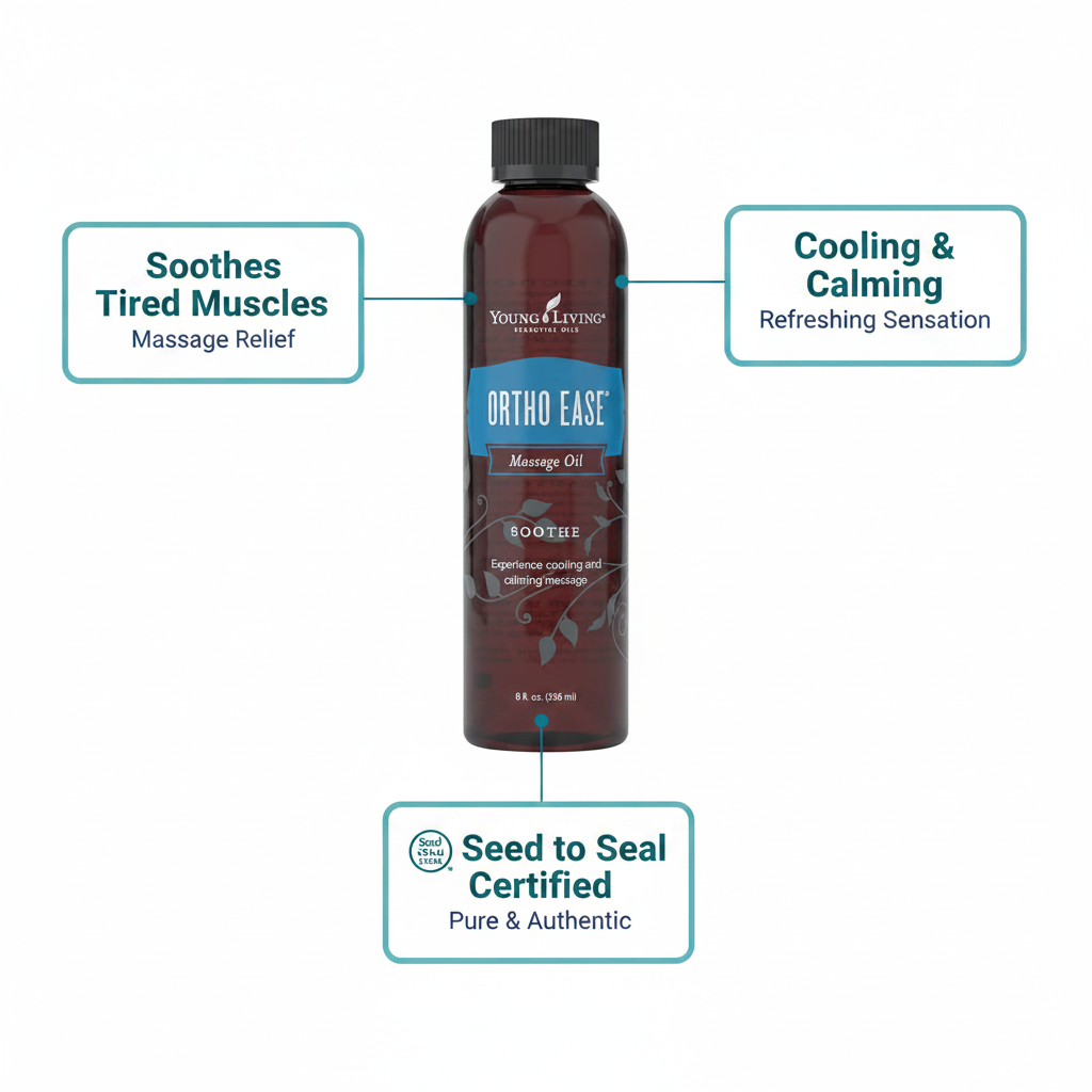 Ortho Ease Massage Oil benefits infographic