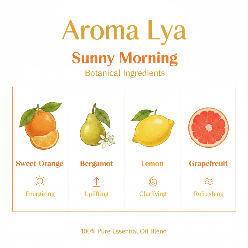 Botanical ingredient highlight infographic - citrus oil breakdown