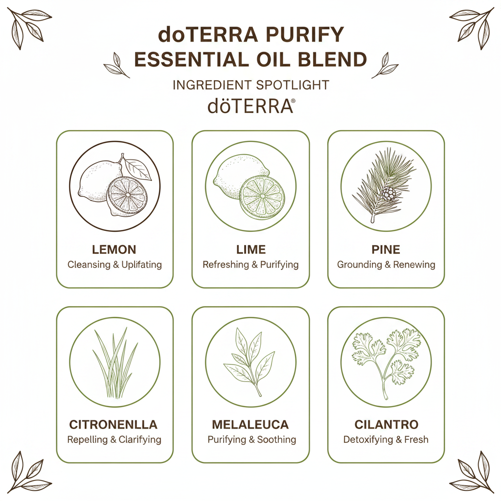 doTERRA Purify 6-ingredient spotlight infographic