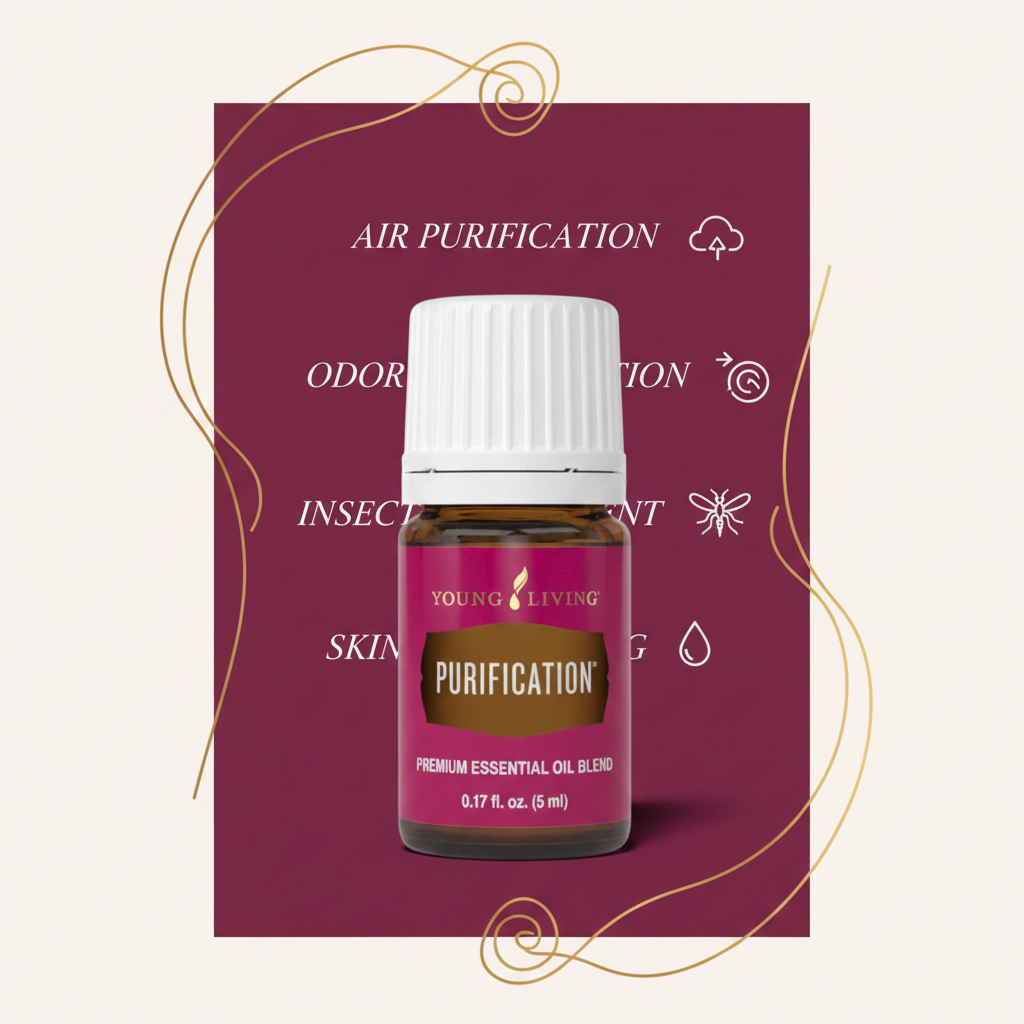 Purification oil uses infographic - air purification odor elimination insect repellent skin cleansing