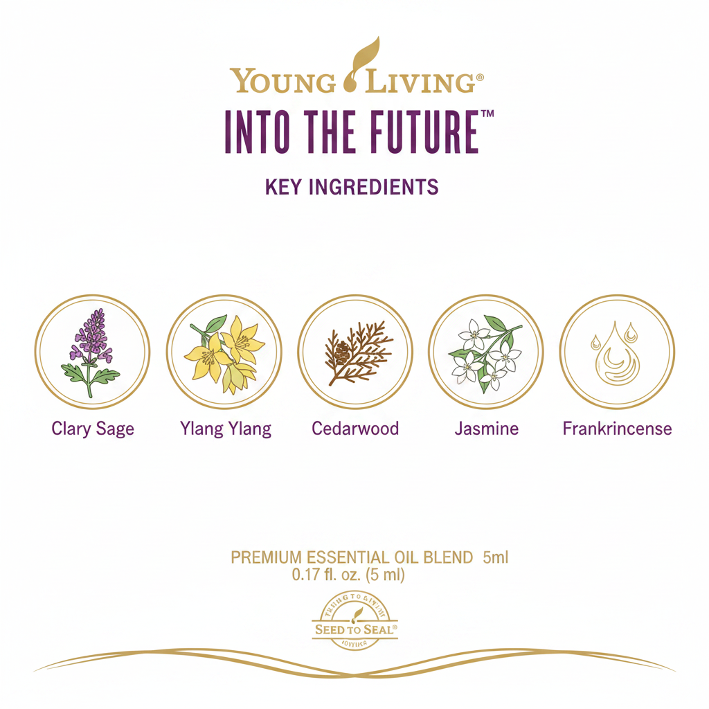 Into The Future essential oil key ingredients infographic