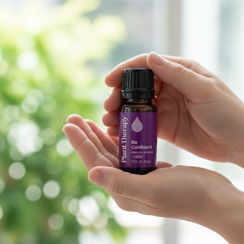Plant Therapy Be Confident Essential Oil Blend held in hands