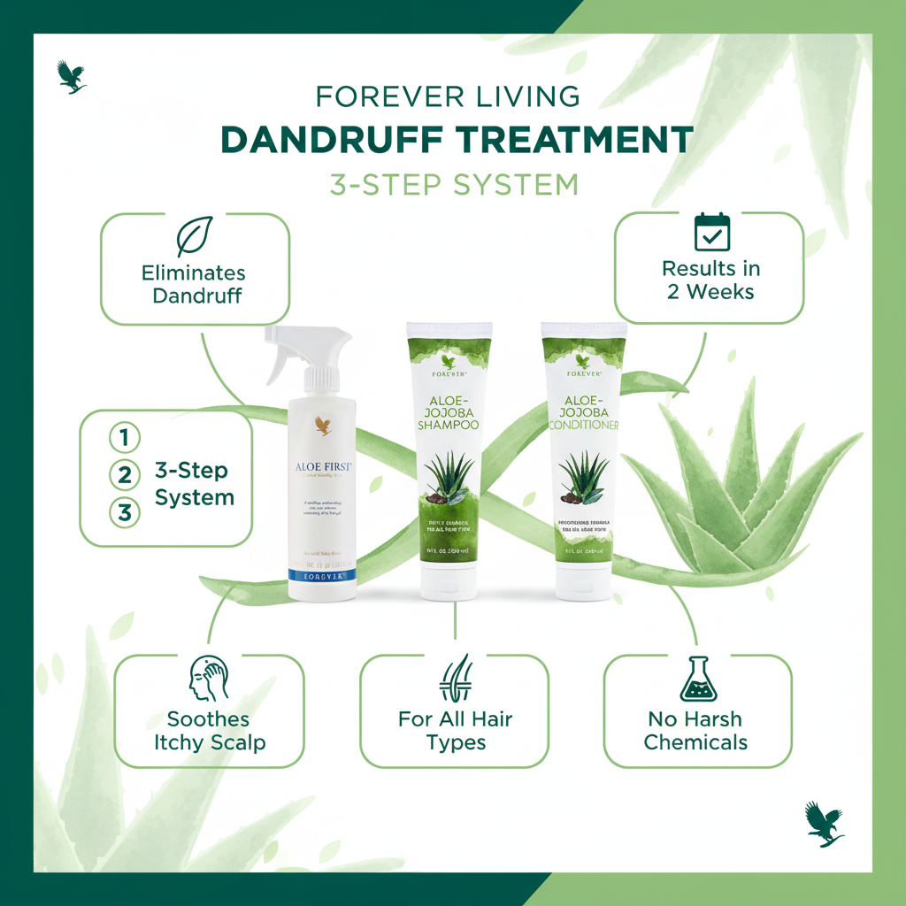 Forever dandruff treatment benefits infographic