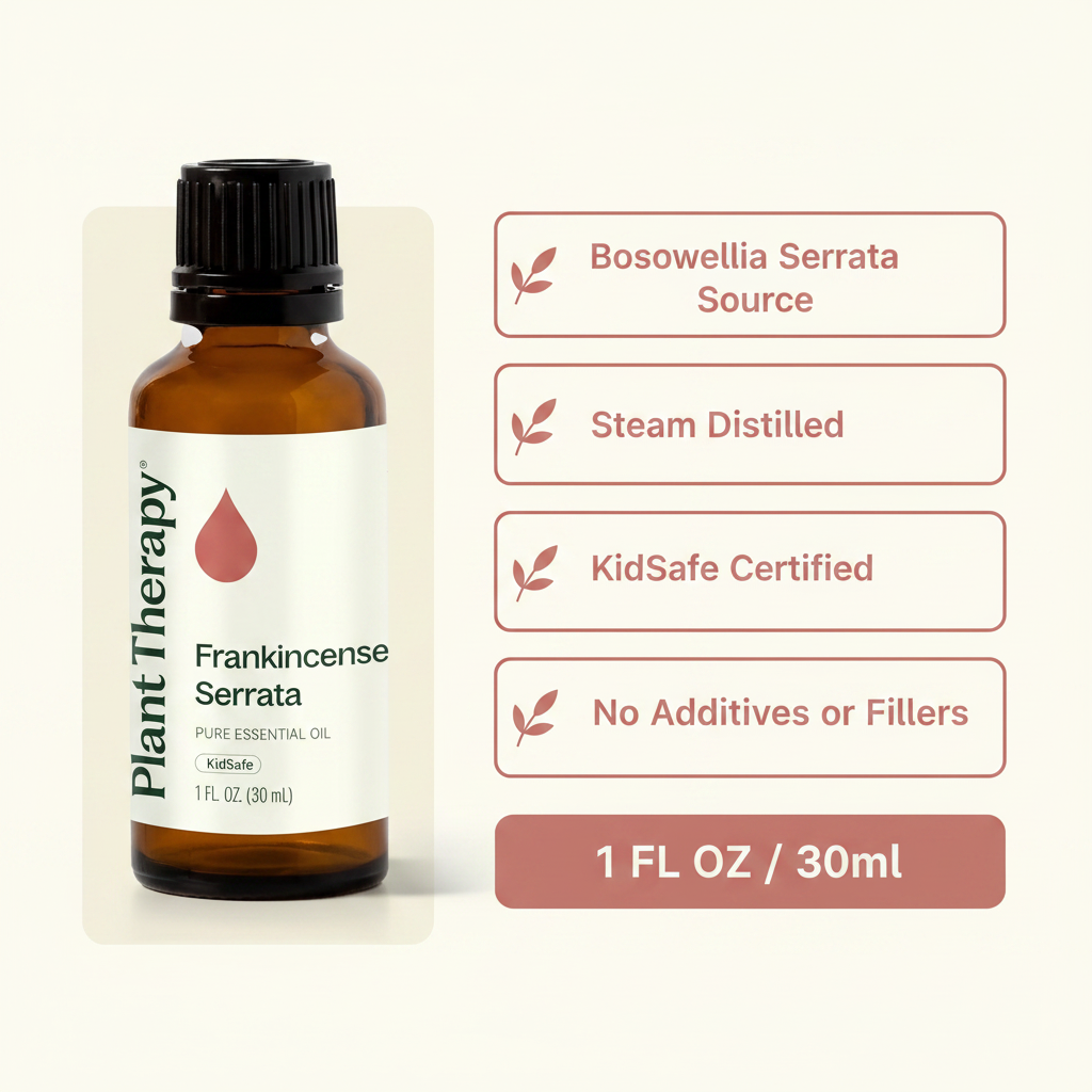 Key facts infographic for Frankincense Serrata essential oil