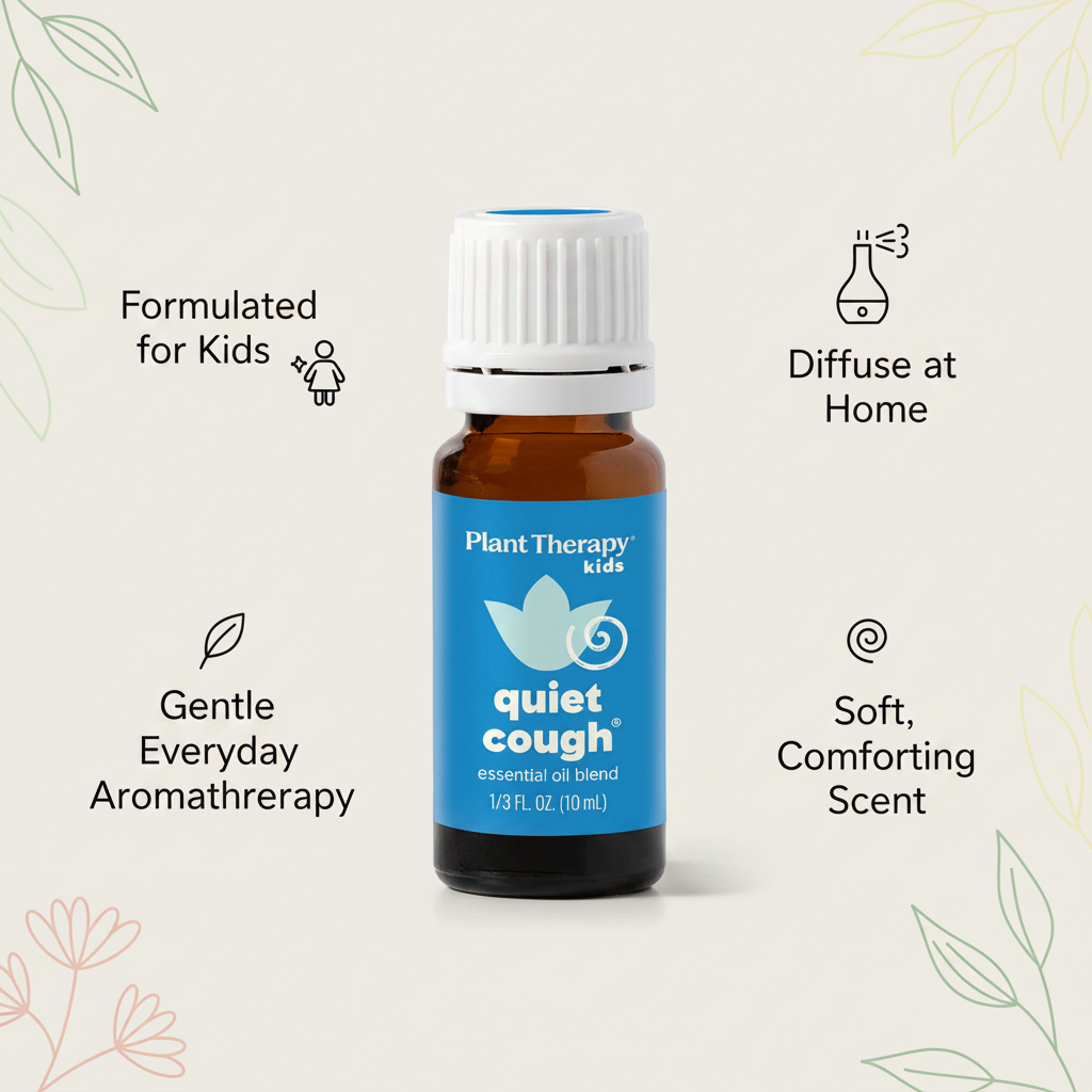 Kids essential oil blend benefits infographic