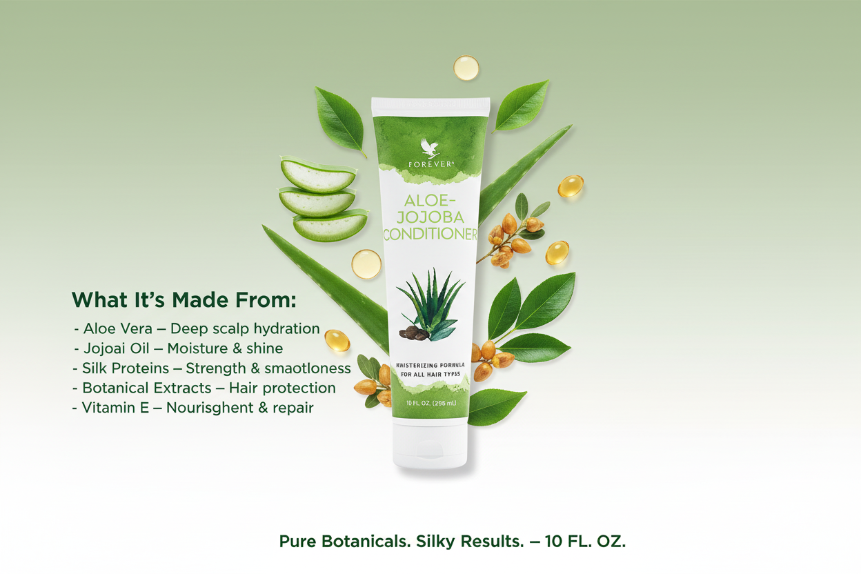 Aloe-Jojoba Conditioner - Ingredients Banner