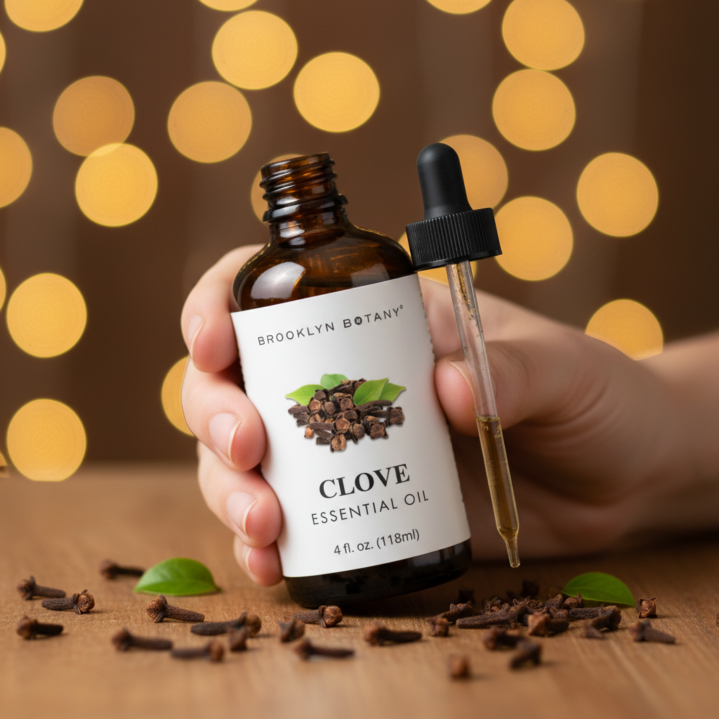 Brooklyn Botany Clove Oil hand hold lifestyle