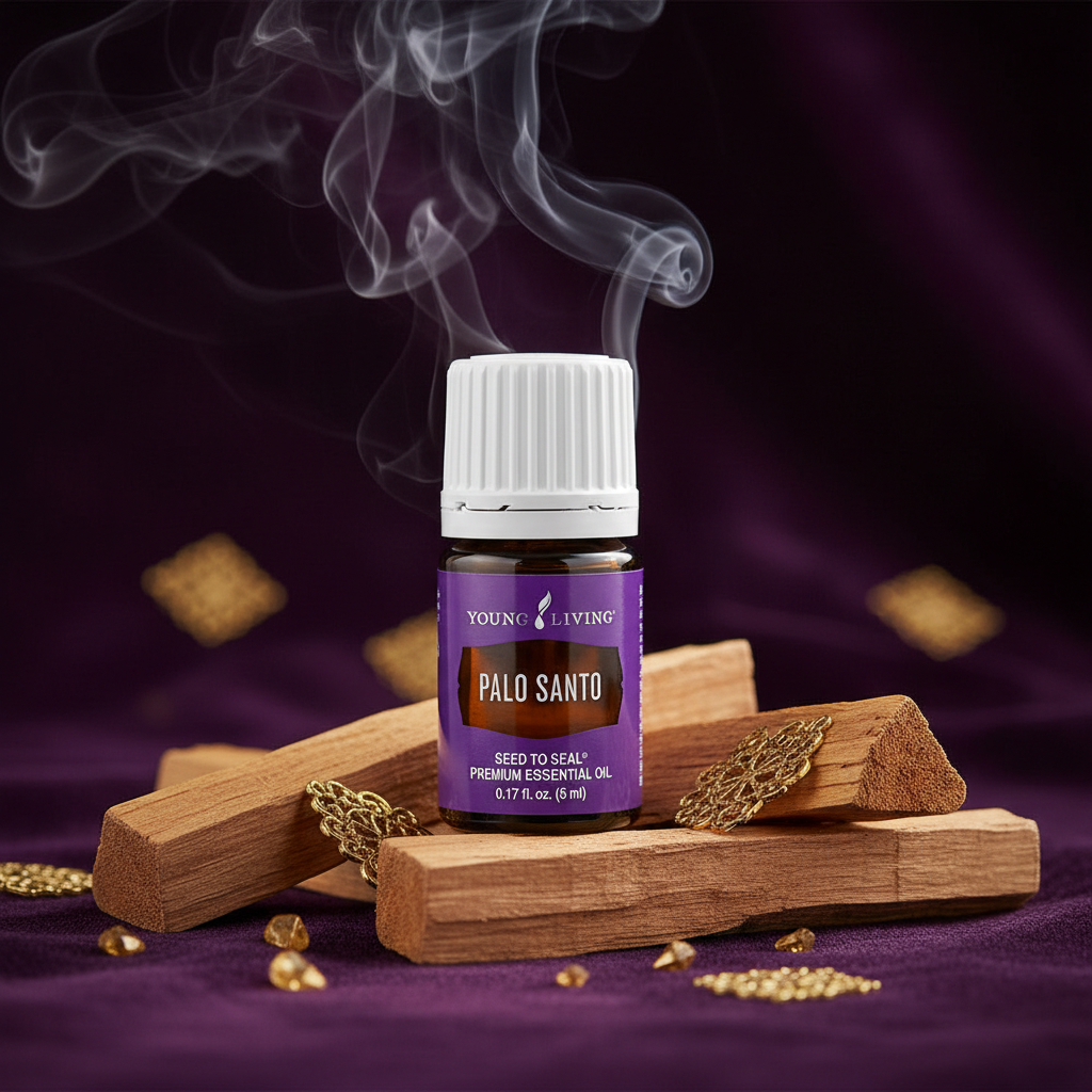 Palo Santo oil on purple velvet with gold accents luxury