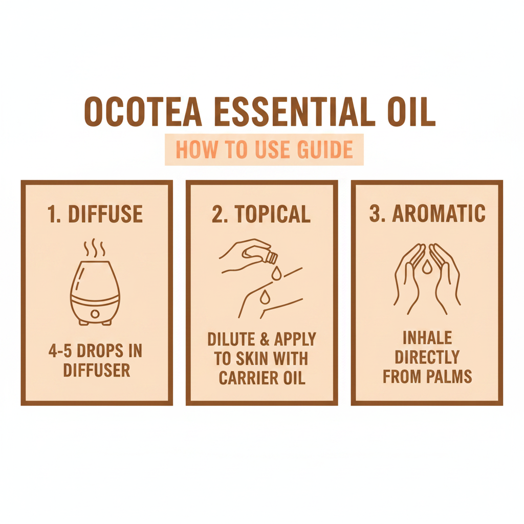 Ocotea Essential Oil how to use infographic