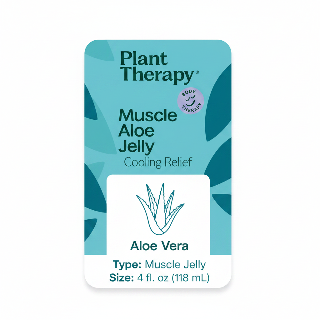 Plant Therapy Muscle Aloe Jelly product details infographic