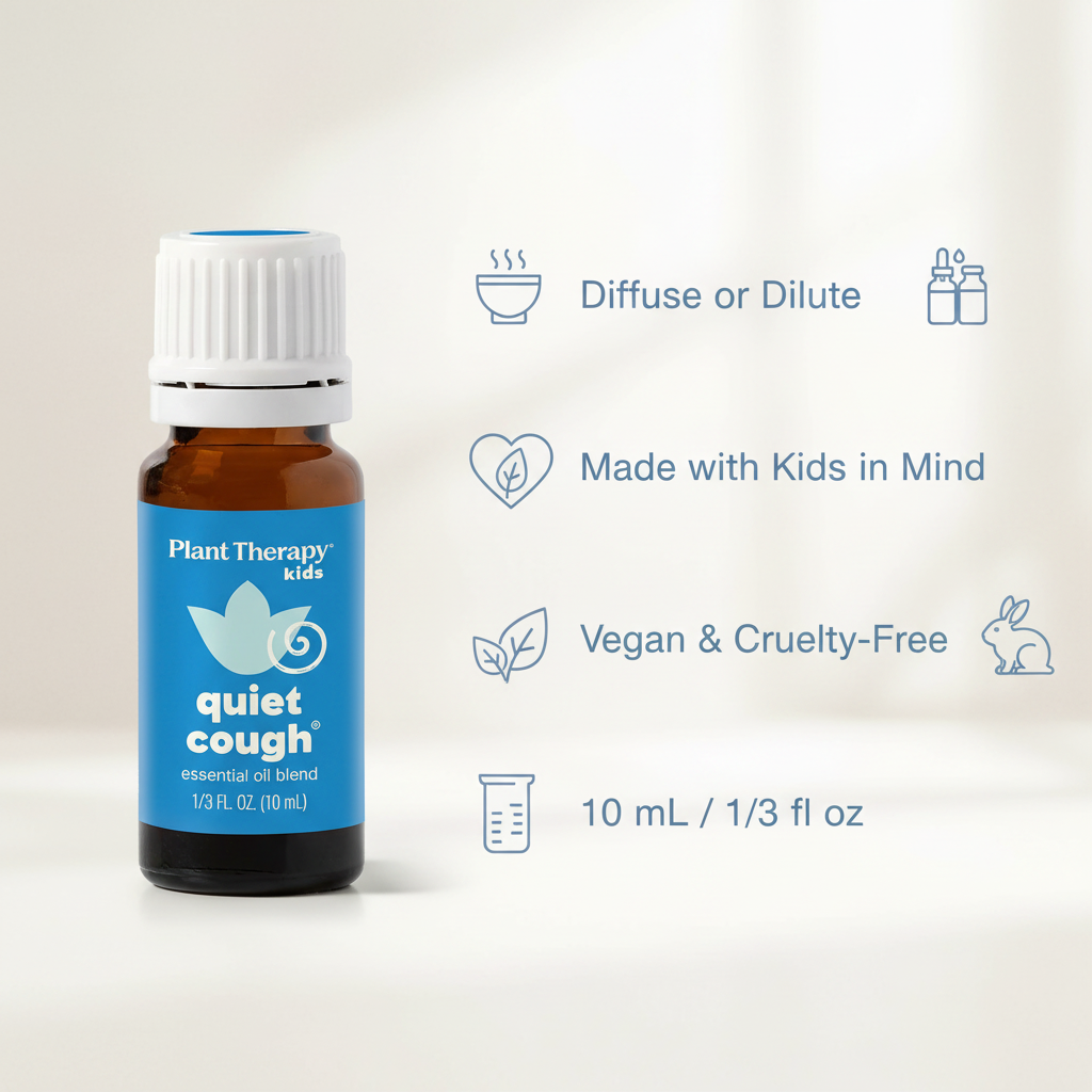 Kids essential oil blend features infographic