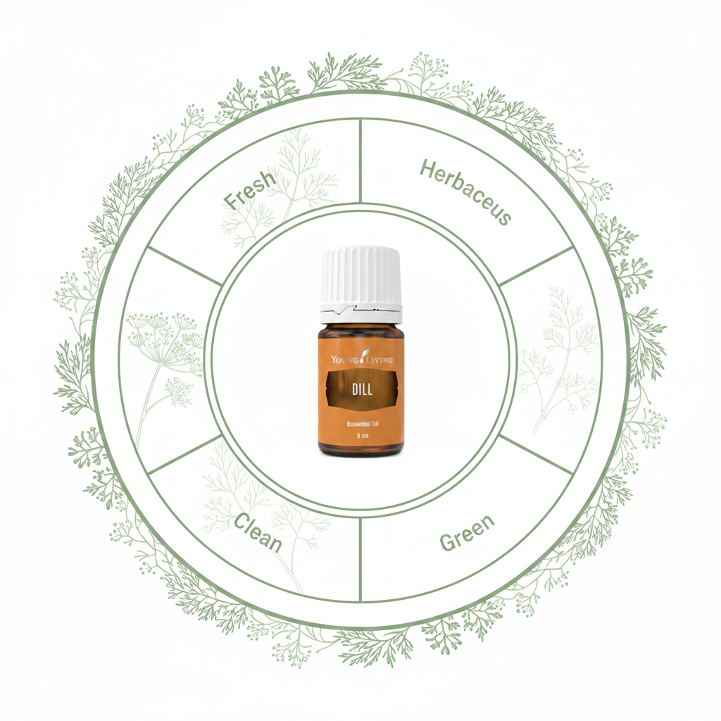 Dill Essential Oil scent profile infographic