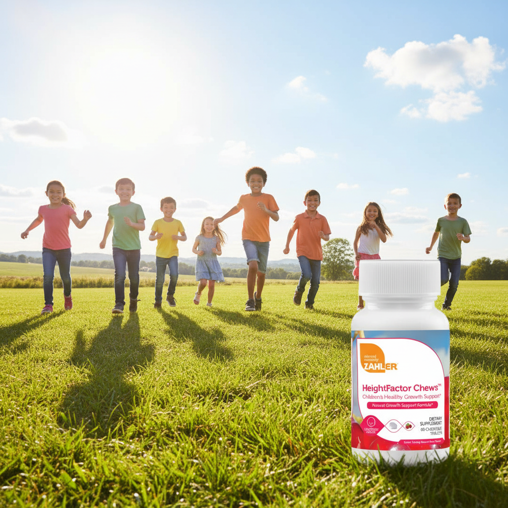 Active children playing outdoors with HeightFactor Chews
