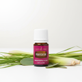 Purification oil with citronella lemongrass and eucalyptus on white surface