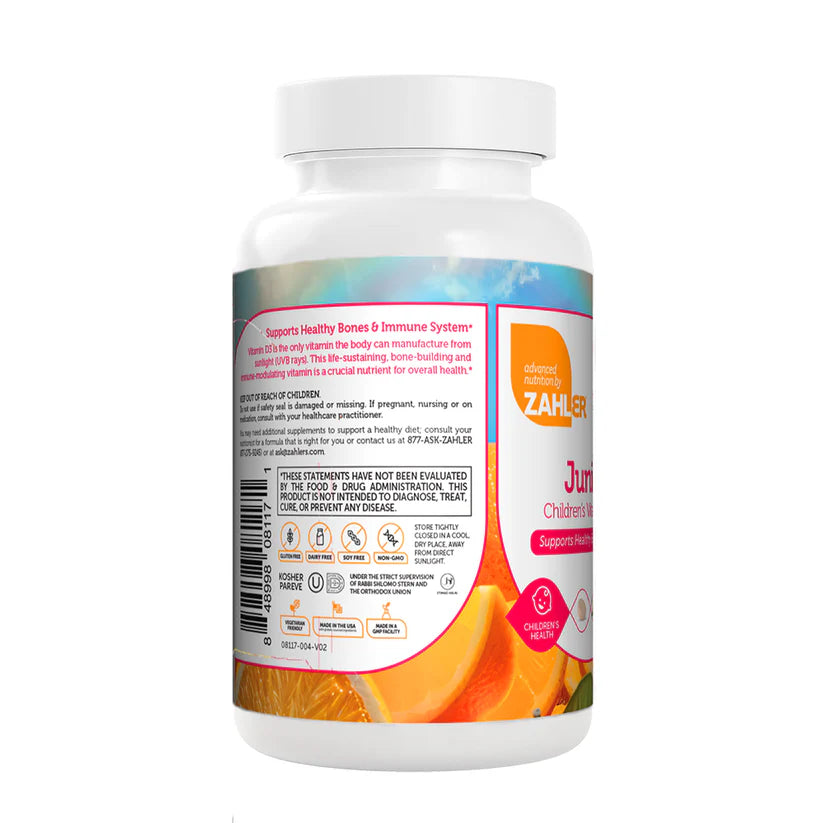 Zahler Junior D3™ – Children’s Vitamin D3 Formula 1000IU | Supports Healthy Bones & Immune System | 120 Chewable Tablets