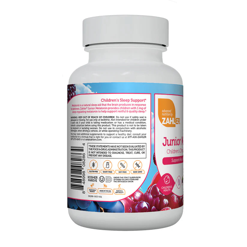 Zahler Junior Melatonin™ – Children’s Chewable Melatonin | Supports Restful & Quality Sleep | 60 Chewable Tablets
