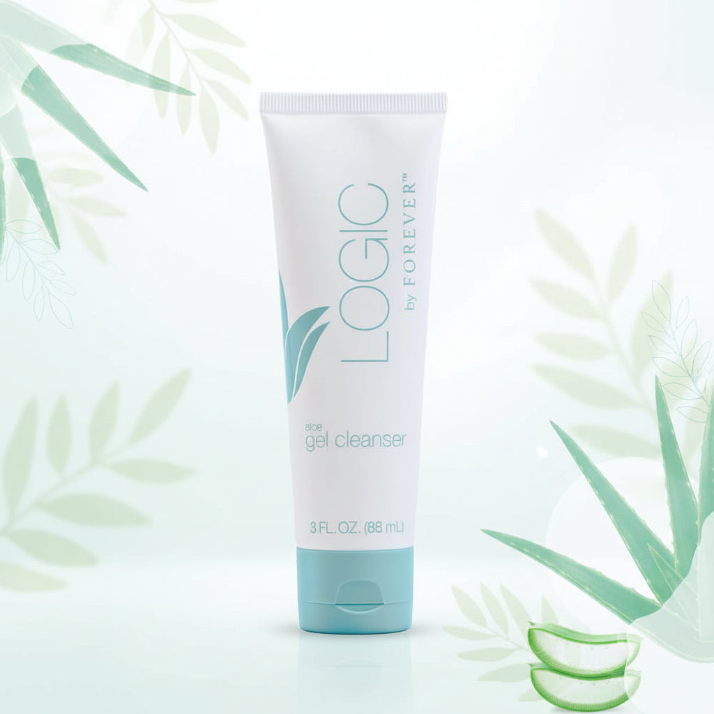 Tube of Logic gel cleanser on a white background